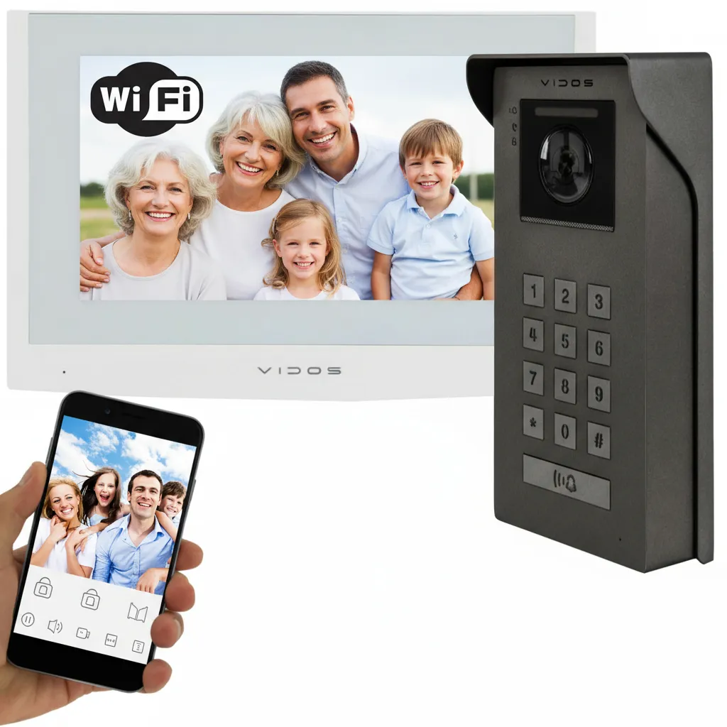 Wideodomofon 2IP 2 żyłowy Vidos M200W-X + S200 Android Podczerwień MicroSD
