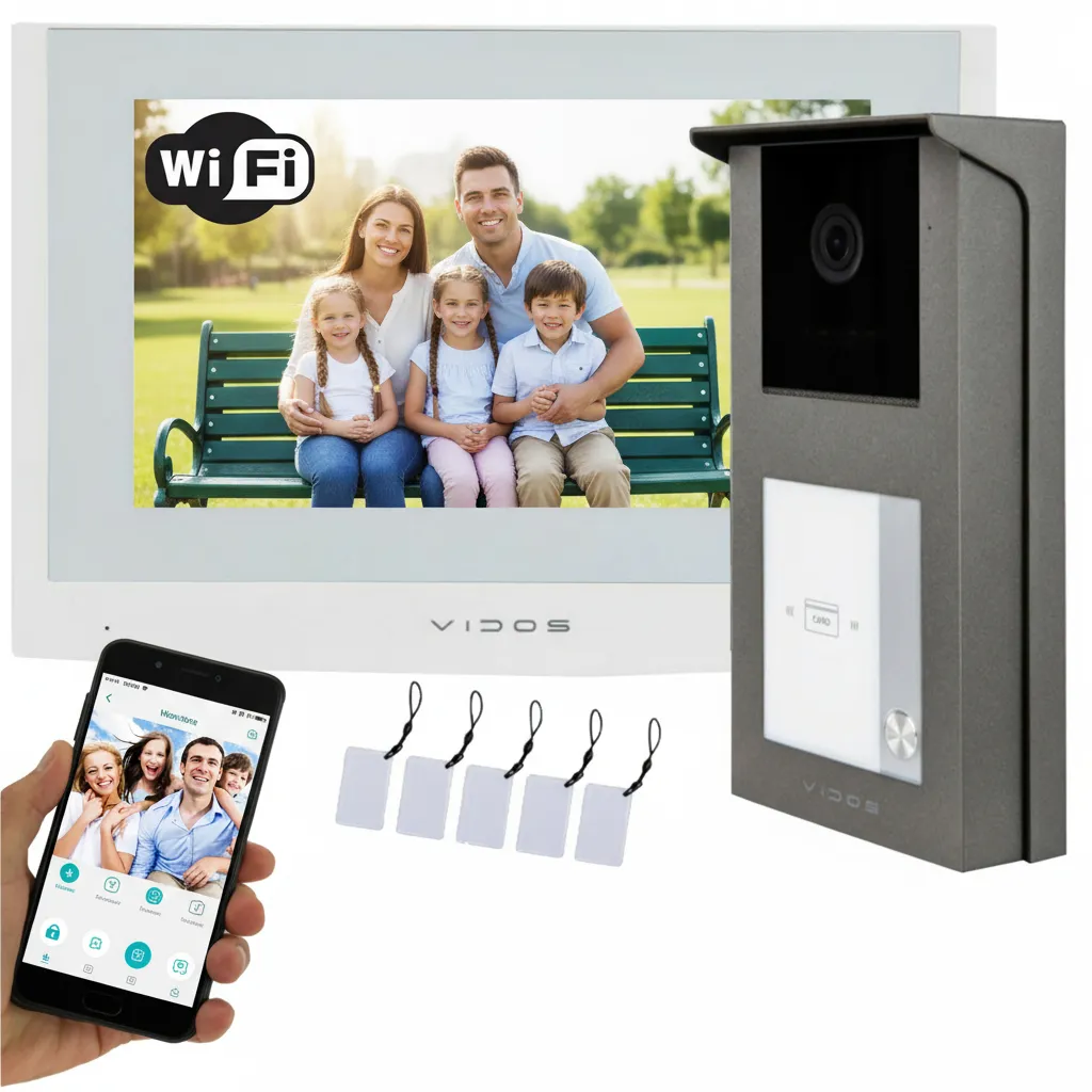 Wideodomofon Vidos 2IP 2 żyłowy M200W-X + S201-1 Sterowanie telefonem