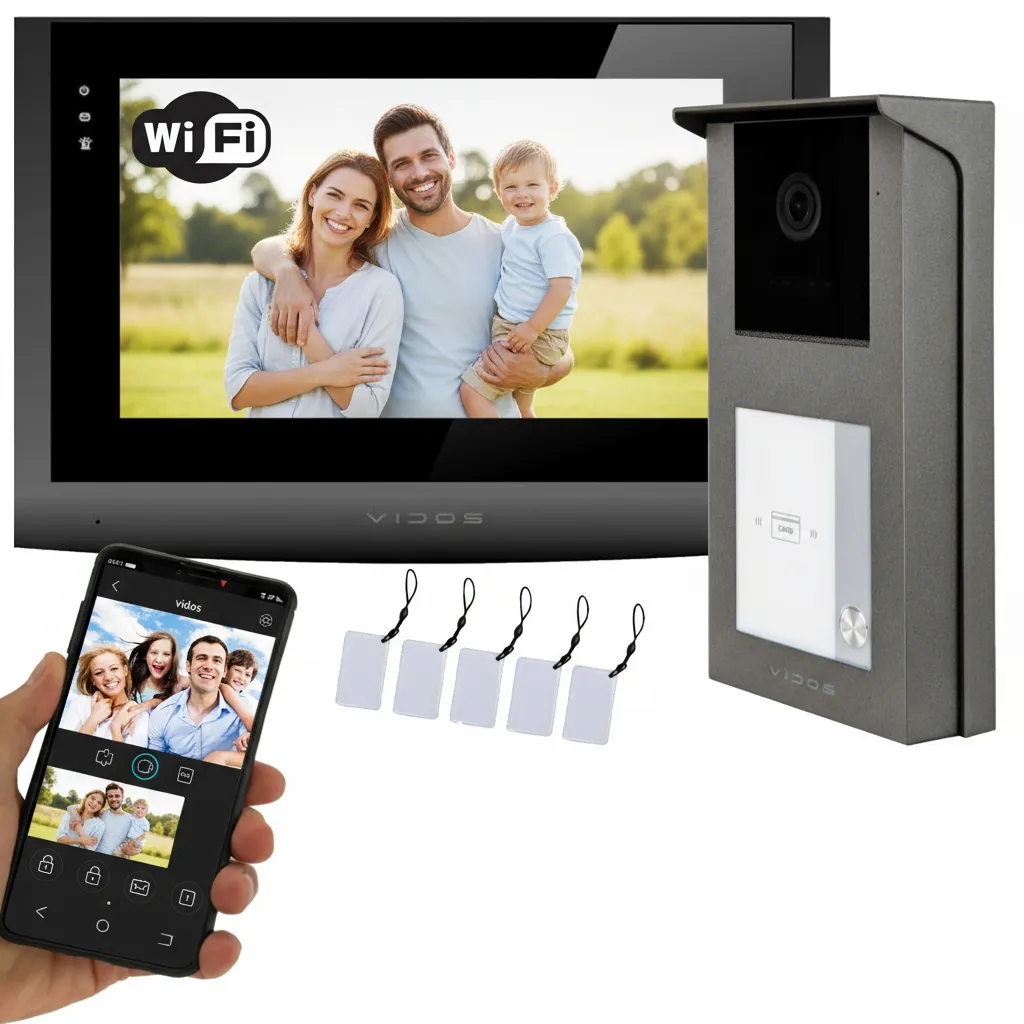 Wideodomofon Jednorodzinny Vidos 2IP 2 żyłowy M200B-X + S201-1 Sterowanie telefonem