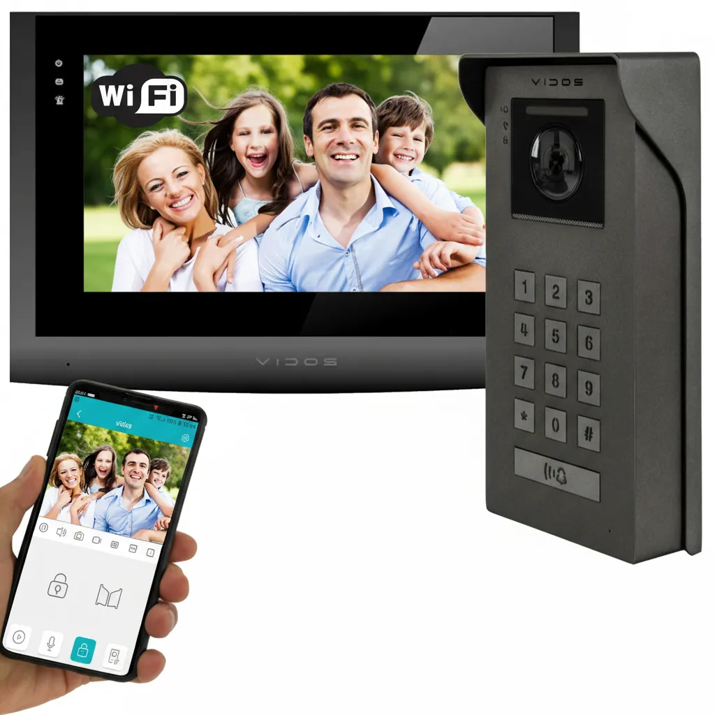 Wideodomofon 2IP 2 żyłowy Vidos M200B-X + S200 Android Podczerwień MicroSD