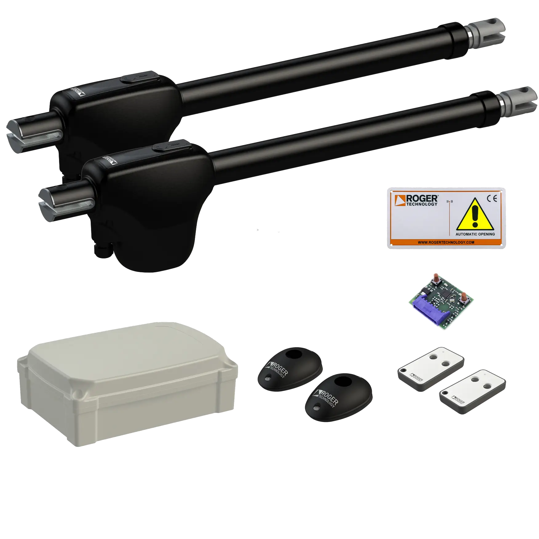 ROGER KIT MONOS4/L   Zestaw do bram skrzydłowych 24V bezszczotkowy (Brushless)