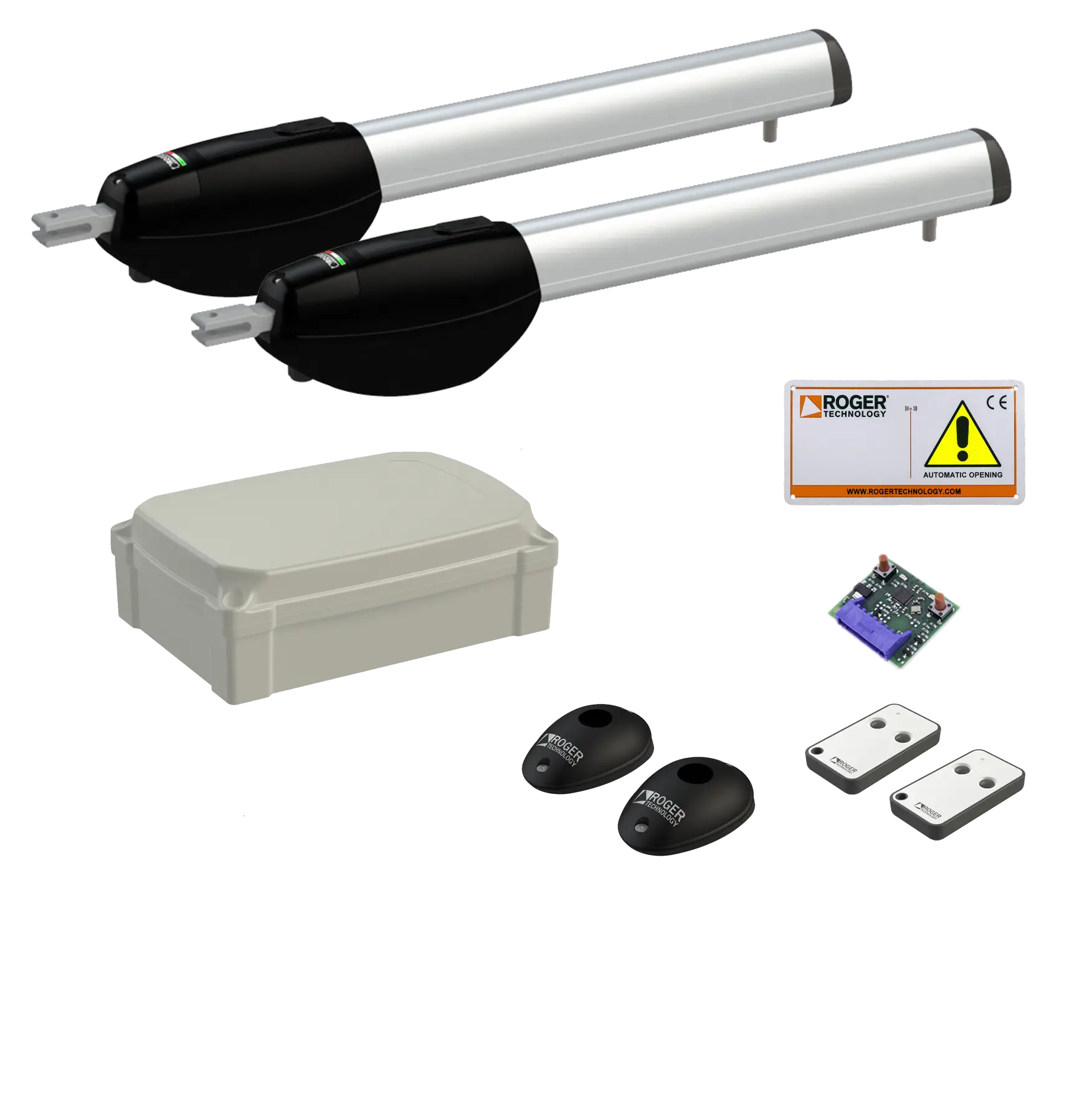 ROGER KIT BE20/210/L   Zestaw do bram skrzydłowych 24V bezszczotkowy (Brushless)